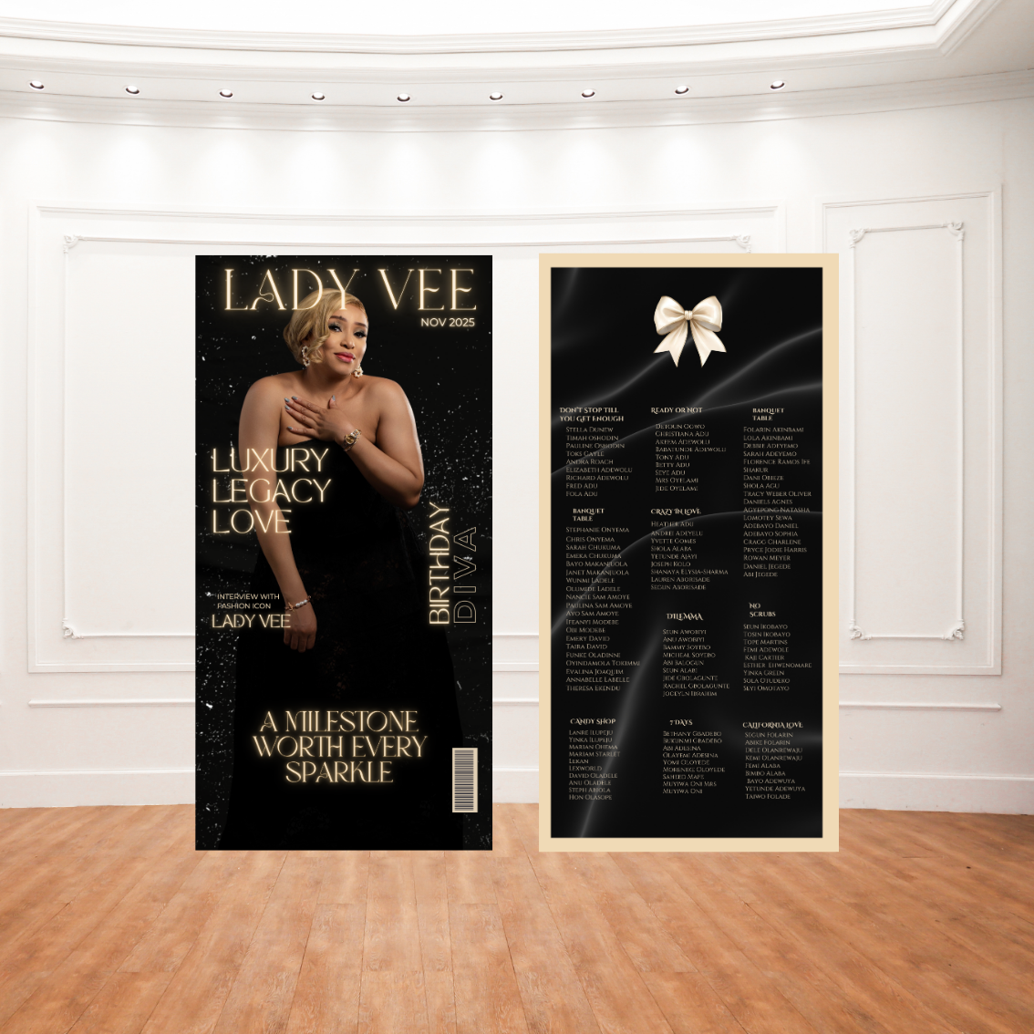 Elegant Guest Seating Chart Backdrop | Event Seating Board